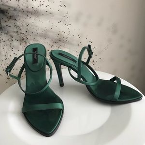 ZARA emerald colored strappy stilettos
